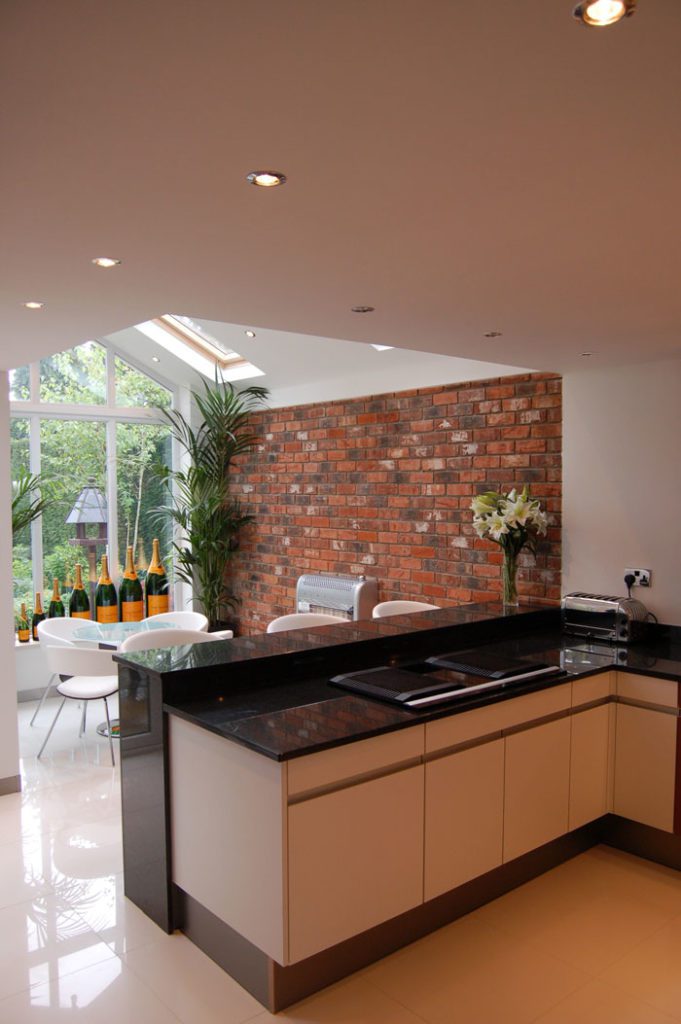 A vaulted roof and glazed gable in the new breakfast room creates a bright and airy room.